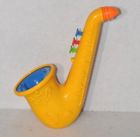 2213 Vintage Fisher Price Yellow Saxophone Musical Bubble Toy