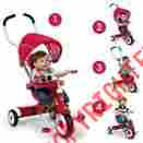 254376 Radio Flyer Kids 4 In 1 Trike Toddler Tricycle Red Adjustable Seat Stroller Bike 780848254376