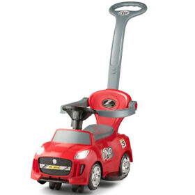Us-2ty327904pi 3-in-1 Kids Ride On Push Car Sliding Toddler Stroller With Music Toy-color Red