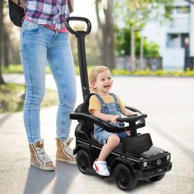 3-in-1 Ride On Push Car Kids Mercedes Stroller Sliding Car Outdoor With Canopy