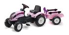 3700777130395 Falk Pedal Tractor And Trailer With Shovel Pink