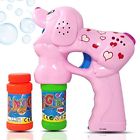 745556832766 Haktoys Pink Puppy Bubble Gun Shooter Light Up