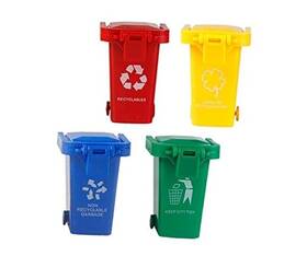 Aiting 6838712 Kids Push Toy Vehicles Garbage Trucks Trash Cans Toys Mini Curbside Vehicle