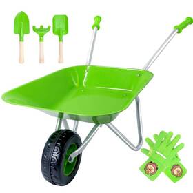 Altdorff 1931g Kids Wheelbarrow Set Metal Child Wheel Barrel Green Easy To Assemble And Kid