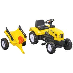 Aosom 673986241493 Pedal Go Kart For Kids Ride-on Tractor With Back Trailer Shovel And Rake