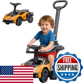 Aosom B0b5krjhky 2-in-1 Ride On Push Car For Toddlers 1-3 Licensed Lamborghini Stroller
