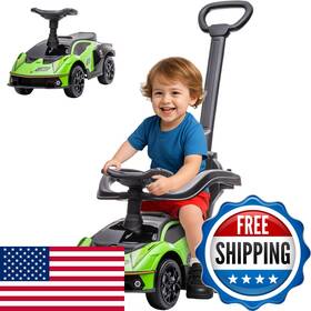 Aosom B0b5ksnv7s 2-in-1 Ride On Push Car For Toddlers 1-3 Licensed Lamborghini Stroller