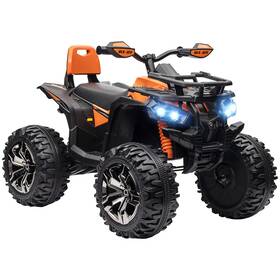 Aosom Us370-170v80og0145 12v Kids Atv Quad Car Toy With Music And Headlights Orange