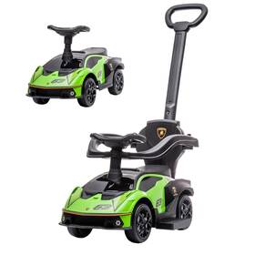 Aosom Us370-223v00gn0131 2-in-1 Ride On Push Car For Toddlers 1-3 Licensed Lamborghini Stroller Slidi