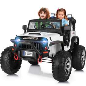 Artisthand 3521 12v Kids White Ride On Car Truck Jeep Children Electric Toys With Rc Led Light Mp3