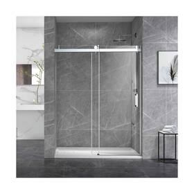 Aty 741862371470 Frameless Glass Shower Door 60 Inch Width 76 Height Single Sliding Bathro