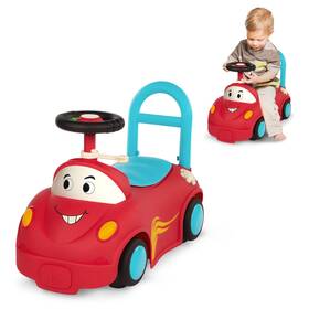 B. Toys 062243444263 B. Push Cartoy Ride-on Race Car Walker Toy - Handle And Storage Space