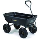 B01becqawo Gorilla Carts Wagons Outdoors Wood Cart Black Garden Backyard Dump