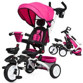 Babevy 196336844781 Baby Tricycle 7 In 1 Folding Toddler Bike With Removable Adjustable Push