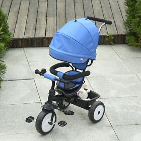 Baby Tricycle 2 In 1 Stroller With Adjustable Canopy Detachable Guardrail Safety