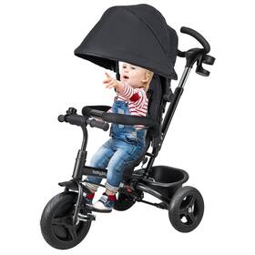 Babyjoy Hcst00636 6-in-1 Baby Tricycle Toddler Trike With Reversible Seat Canopy And Push Handle