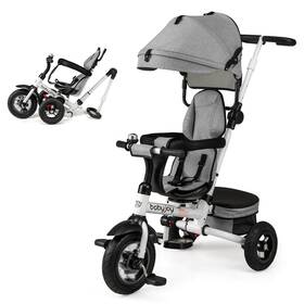Babyjoy Hcst07911 5-in-1 Folding Trike For Toddlers 1-5 Years Old With Safety Harness Storage