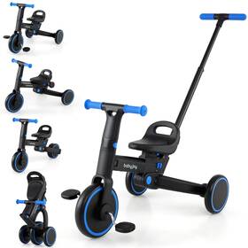 Us-2hcst10977 Babyjoy Toddler Tricycle With Push Handle Adjustable Seat Removable Pedal Eva Foam Wheels