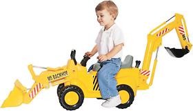 Backhoe Loader Kids Ride-on Tractor Toy Battery Operated 4 Wheels For Kids Gift