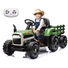 Bcarorur 005-emerald 24v Kids Electric Car Ride On Tractor With Remote Led 3 Speed Toy Emerald