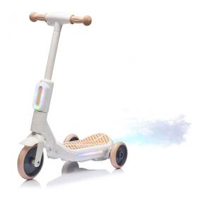 Bcarorur 158-3lun Kids Electric Scooter Ride On Toys With Flashing Lights And Spray 3-wheel White