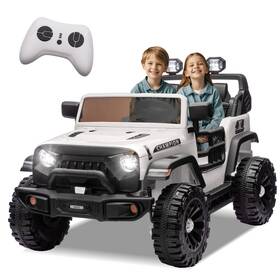 Bcarorur 717121584509 24v Kids Electric Car Ride On Truck Jeep With Remote Battery Power Wheels Toy White