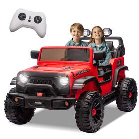 Bcarorur 717121584530 24v Kids Electric Car Ride On Truck Jeep With Remote Battery Power Wheels Toy Red