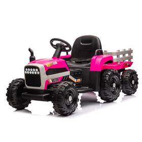 Bcarorur 717121585032 24v Kids Electric Car Ride On Tractor With Remote Led 3 Speed Toy Pink