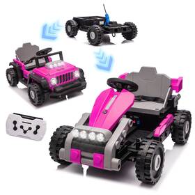 Bcarorur 769016396346 12v Electric Ride On Car Toys For Kids Boys Girls Truck Go Kart With Remote Pink