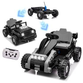 Bcarorur 769016396353 12v Electric Ride On Car Toys For Kids Boys Girls Truck Go Kart With Remote Black