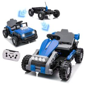 Bcarorur 769016396360 12v Electric Ride On Car Toys For Kids Boys Girls Truck Go Kart With Remote Blue