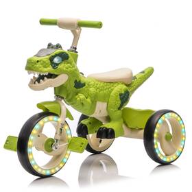 999s Bcarorur Kids Ride On Tricycle Electric Bike Toys With Flash Wheels Basket Music Led Green