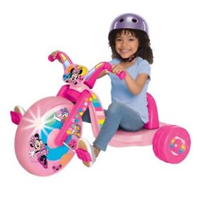 Big Wheel Trike For Girls Pink Minnie Mouse Big Front Wheel Light Up Outdoor Fun
