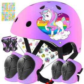Biutimama 760752929331 Toddler Kids Bike Helmet Set For Boys Girls Color Gradient Adjustable Skatebo