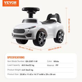 Branded01 445033138185 Ride On Push Car Classic Kids Toy With Music Steering Wheel For Toddler