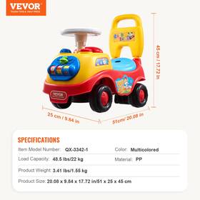 Branded01 445041932973 Toddler Ride On Push Car Sit To Stand Kids Toy With Music Steering