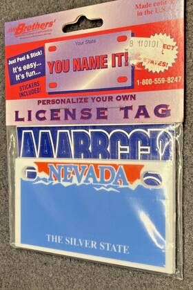 Brothers Manufacturing 769044200011 Nevada Plastic Bike License Plate Childrens Bicycle Made In Usa Personalize