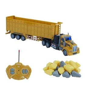 Calest Mm029c Remote Control Semi Dump Truck With Trailer Includes Simulated Yellow