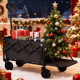 Canpsky 627179017471 Collapsible Wagon With Tailgate Ultra-compact And Folding 350lbs Ca