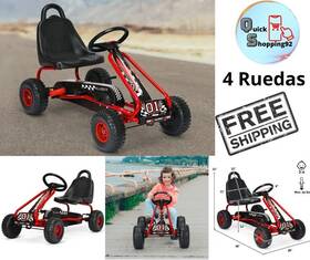 Carrito De Pedales Para Ni Os De 4 Ruedas 313018690683 Con Asiento Ajustable Y Freno Mano