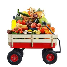 Cemkar 614170403426 Outdoor Sport Wagon All Terrain Pulling With Removable Wooden Side Panels Air Ti