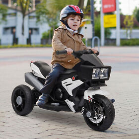 Us370-104wt0141 Childrens Electrical Ride On Motorcycle With Horn And Headlight Function White