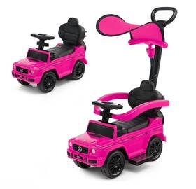 Coston T076pia25427 3 In 1 Ride On Push Car Mercedes Benz G350 Stroller Sliding With Canopy Pink