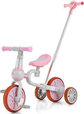 Costway 795721146105 Olakids 5 In-1 Kids Trike For Age 2-4 With Push Handle Adjustable Seat And Hand
