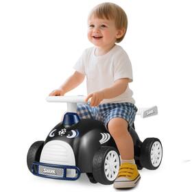Costway Hcst11150 Kids Ride On Push Car With Music Under-seat Storage Universal Wheels For Boys Girls