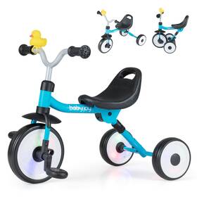 Costway Hcst11573 3-in-1 Kids Tricycle With Lighted Wheels Folding Toddler Trike Adjustable Seat