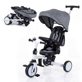 Costway Hcst11799 8-in-1 Toddler Trike With Removable Adjustable Canopy Push Handle Safety Harness