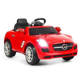 Costway T011re-pta25324 Red Mercedes Benz Sls Outdoor Kids Ride On Car R/c Mp3 Electric Battery Toy