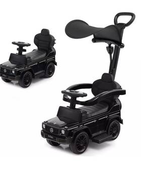 Costway T076dka25426 3 In 1 Ride-on Push Stroller Mercedes Benz G350 Car With Canopy And Wheels Black