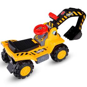 T5794-pta26528 Costway Kids Toddler Ride On Excavator Digger Truck Scooter Seat With Helmet For Christmas